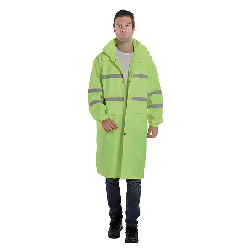 Płaszcz przeciwdeszczowy Poncho z PVC z odblaskowymi liniami
